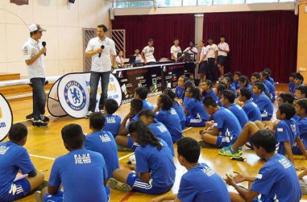 Esteban Gutierrez in event of Chelsea Football Club Singapore.